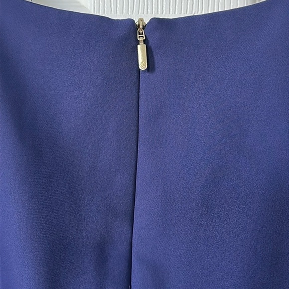 Trina Turk Navy Blue Rocks Flutter-Sleeve Shift Mini Dress Size 12 - Picture 5 of 7